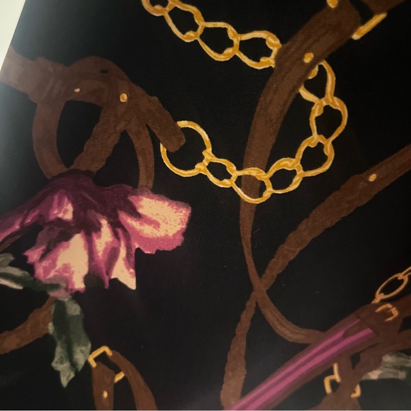 Raplph by Ralph Lauren Surplice Dress Navy Floral Belt Print 10P - Picture 7 of 10